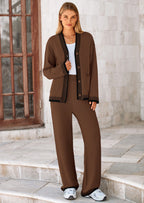PRETTYGARDEN Lounge Sets for Women Fall Loungewear 2 Piece Outfits Cardigan Sweaters Track Suit Matching Winter Clothing