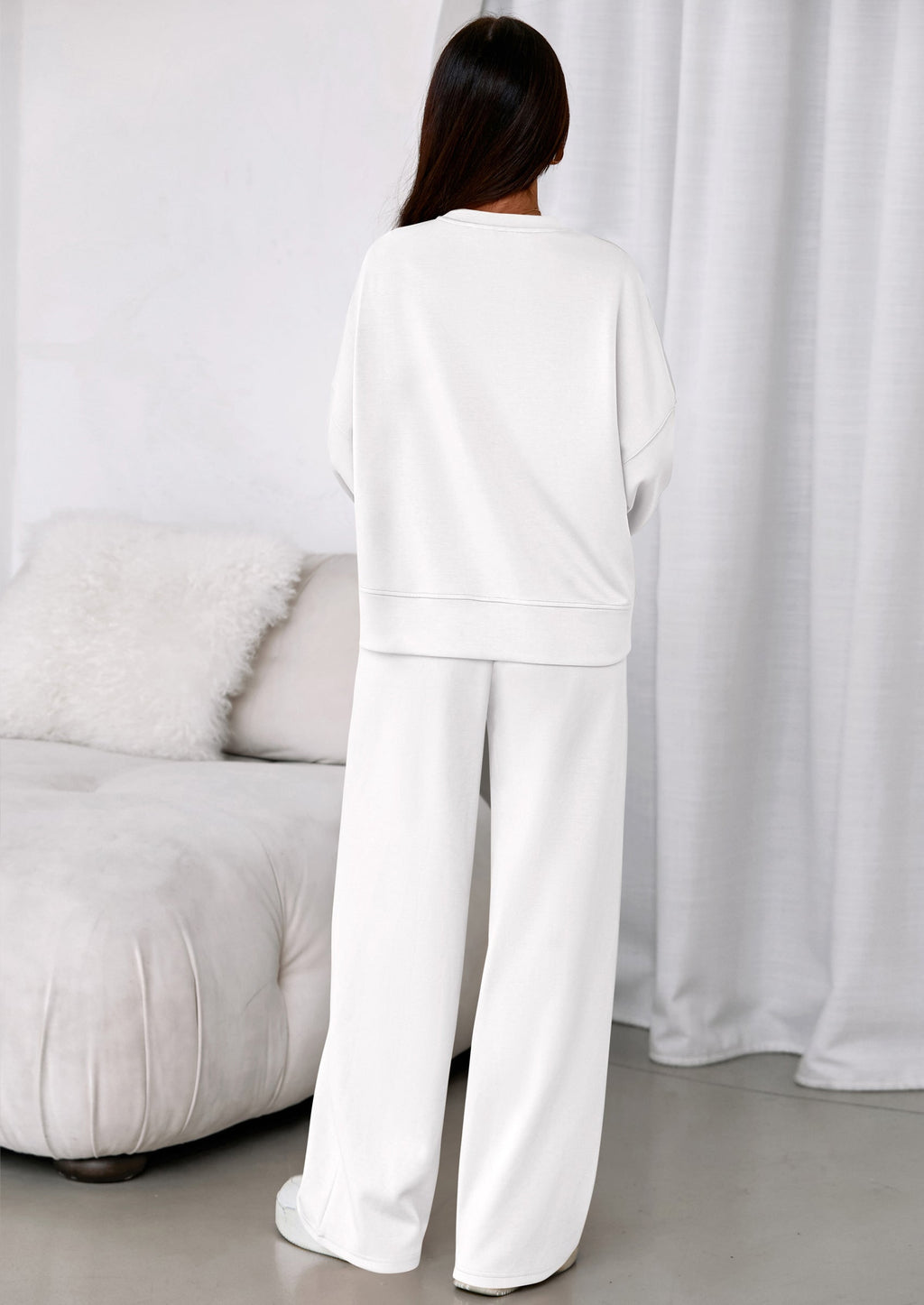 PRETTYGARDEN 2 Piece Sets For Women Fall Trendy Long Sleeve Sweatshirt Wide Leg Pants Loungewear Set Matching Sweatsuit
