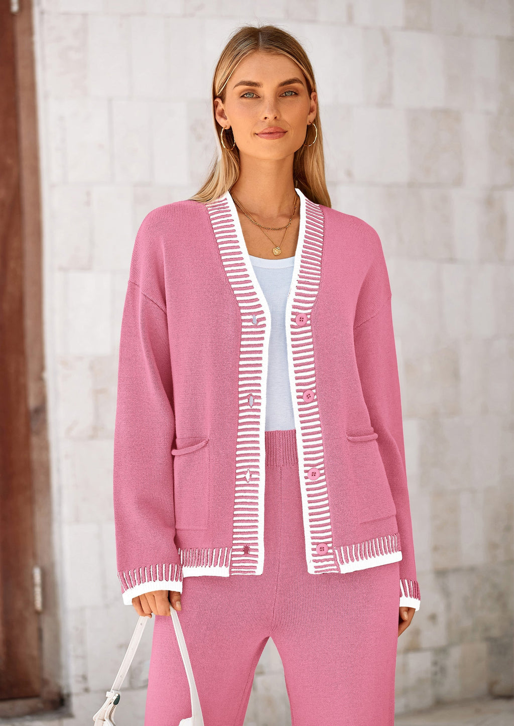 PRETTYGARDEN Lounge Sets for Women Fall Loungewear 2 Piece Outfits Cardigan Sweaters Track Suit Matching Winter Clothing