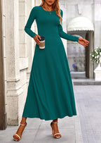 PRETTYGARDEN 2 Piece Casual Ribbed Knit Long Sleeve Crop Tops Maxi Flowy Skirts Matching Sets