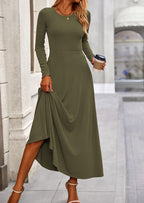 PRETTYGARDEN 2 Piece Casual Ribbed Knit Long Sleeve Crop Tops Maxi Flowy Skirts Matching Sets