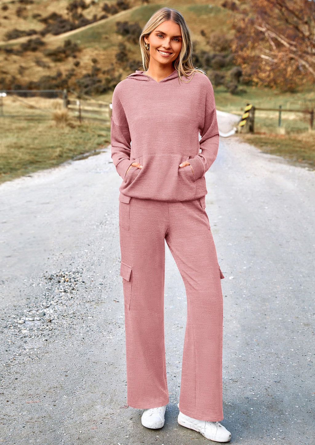 PRETTYGARDEN 2 Piece Sets For Women Fall Sweatsuits Outfits Lounge Matching Hoodie Set Travel Track Suits Winter Clothes
