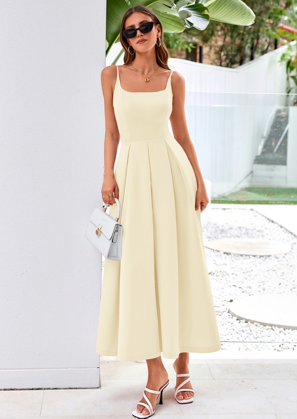 PRETTYGARDEN Cocktail Dresses for Women Spring Elegant Ruffle A Line Long Flowy Summer Formal Wedding Guest Maxi Dress