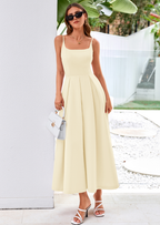 PRETTYGARDEN Cocktail Dresses for Women Spring Elegant Ruffle A Line Long Flowy Summer Formal Wedding Guest Maxi Dress
