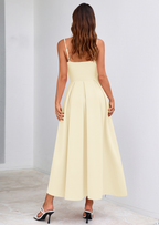 PRETTYGARDEN Cocktail Dresses for Women Spring Elegant Ruffle A Line Long Flowy Summer Formal Wedding Guest Maxi Dress
