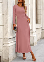 PRETTYGARDEN 2 Piece Casual Ribbed Knit Long Sleeve Crop Tops Maxi Flowy Skirts Matching Sets