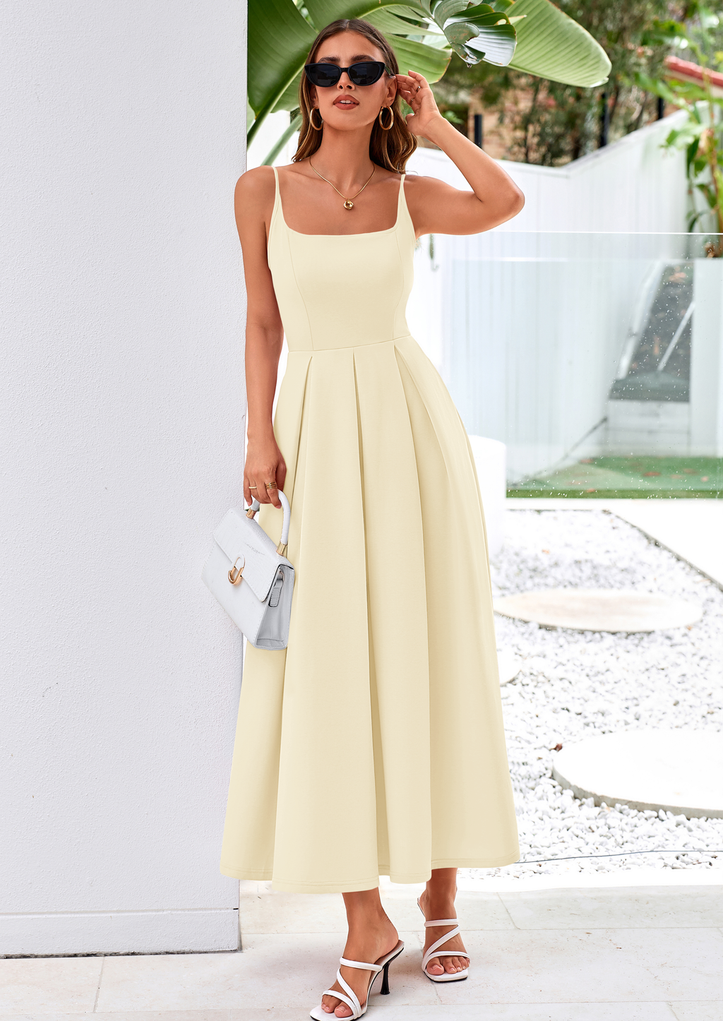 PRETTYGARDEN Cocktail Dresses for Women Spring Elegant Ruffle A Line Long Flowy Summer Formal Wedding Guest Maxi Dress