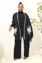 Geo-Chic Knit Cape Set