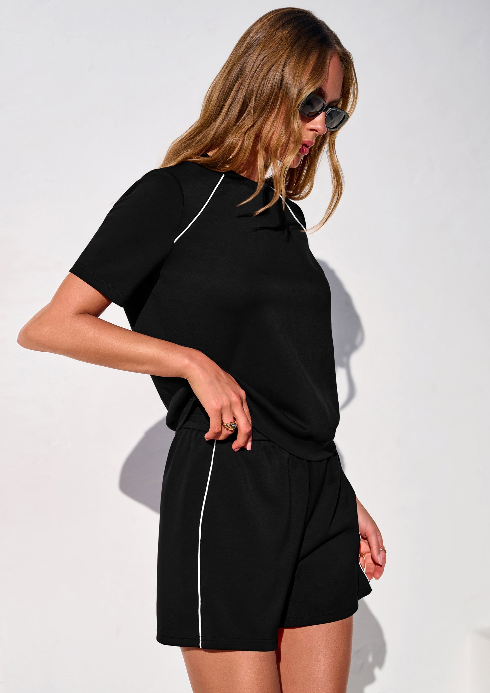 PRETTYGARDEN Sweatsuits Women 2 Piece Outfit Summer Lounge Shorts Sets Matching Spring Travel Beach Vacation Clothes