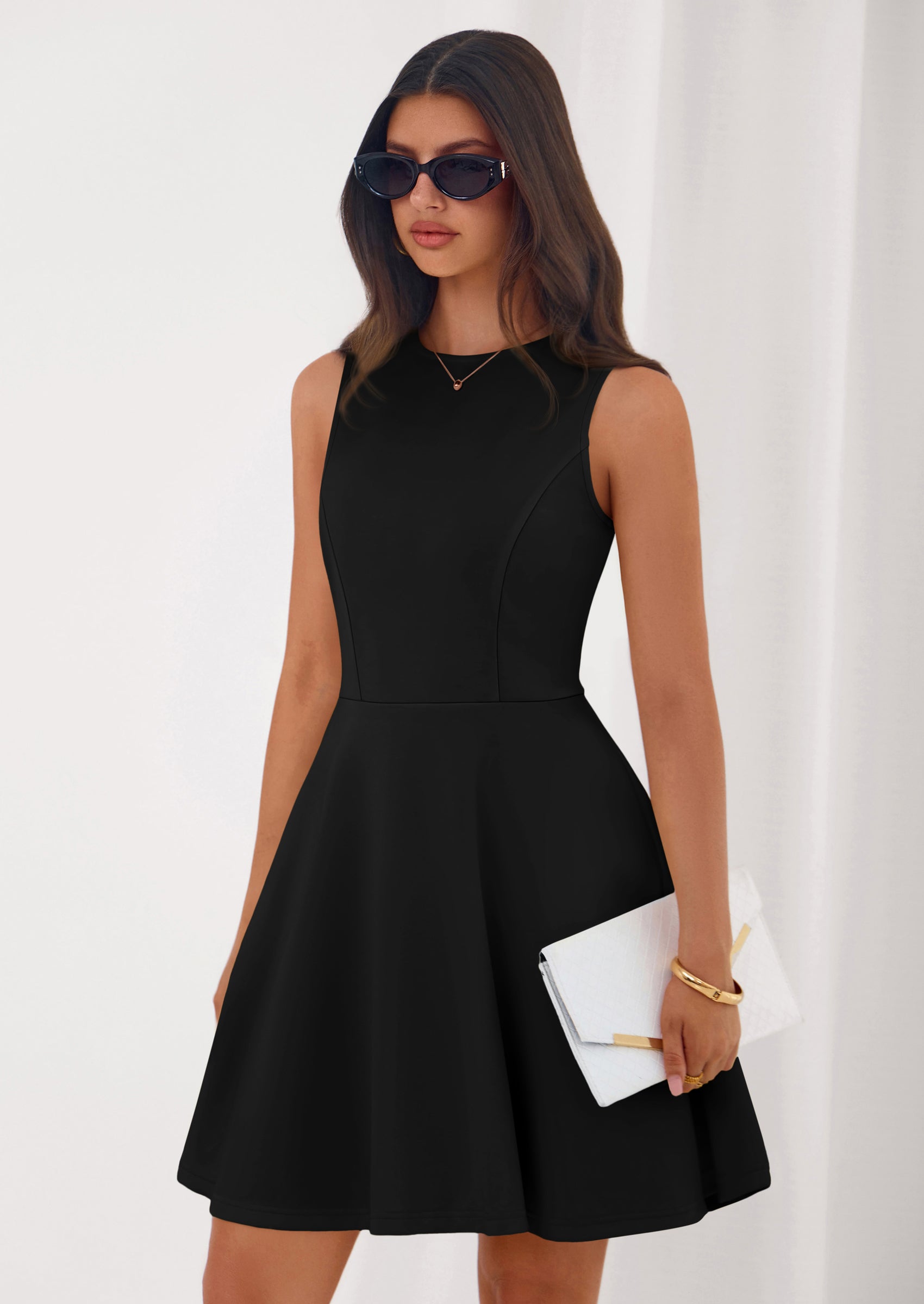 PRETTYGARDEN A Line Dresses for Women Elegant Classy Sleeveless Summer Short Tank Cocktail Party Spring Mini Dress