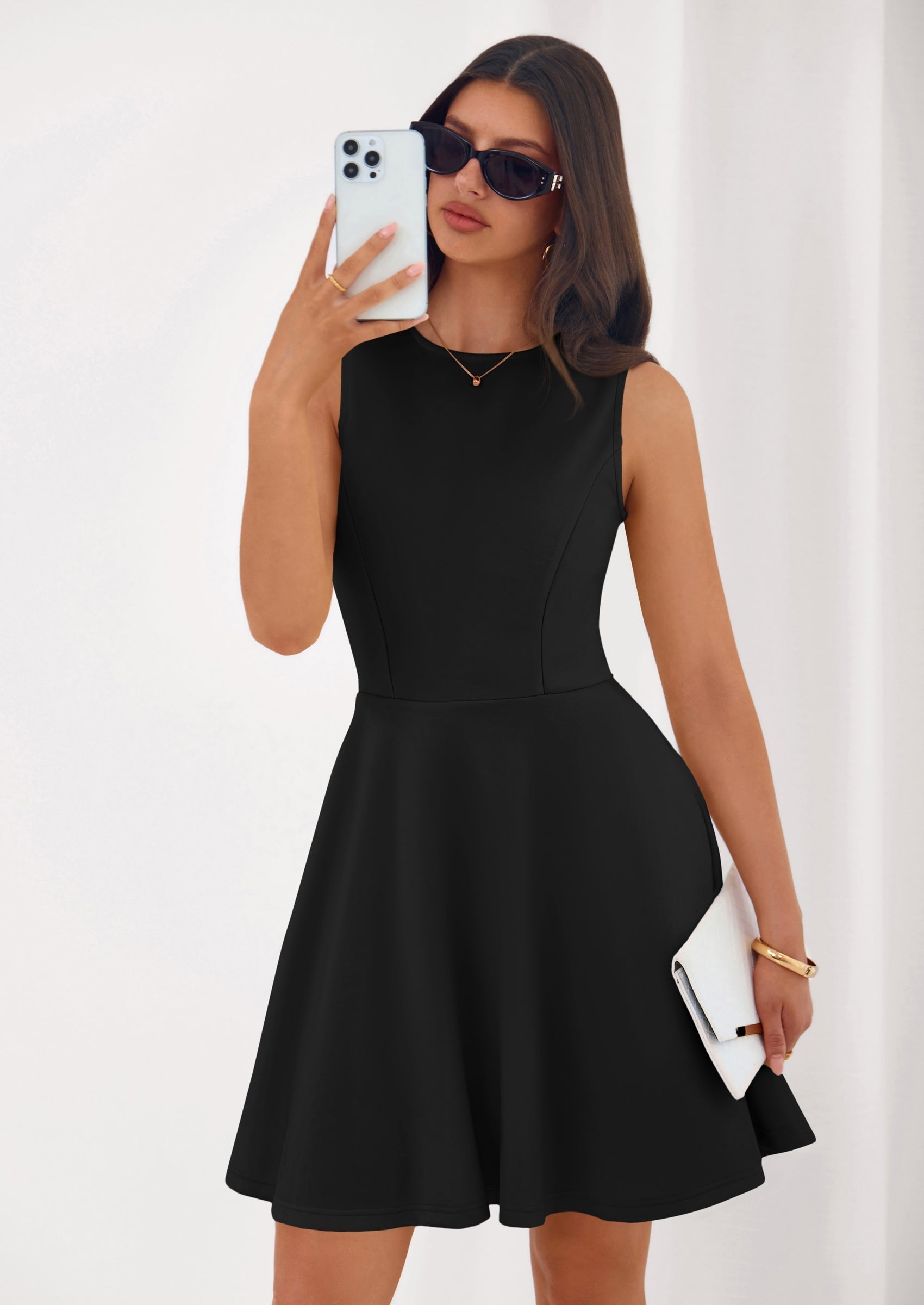 PRETTYGARDEN A Line Dresses for Women Elegant Classy Sleeveless Summer Short Tank Cocktail Party Spring Mini Dress