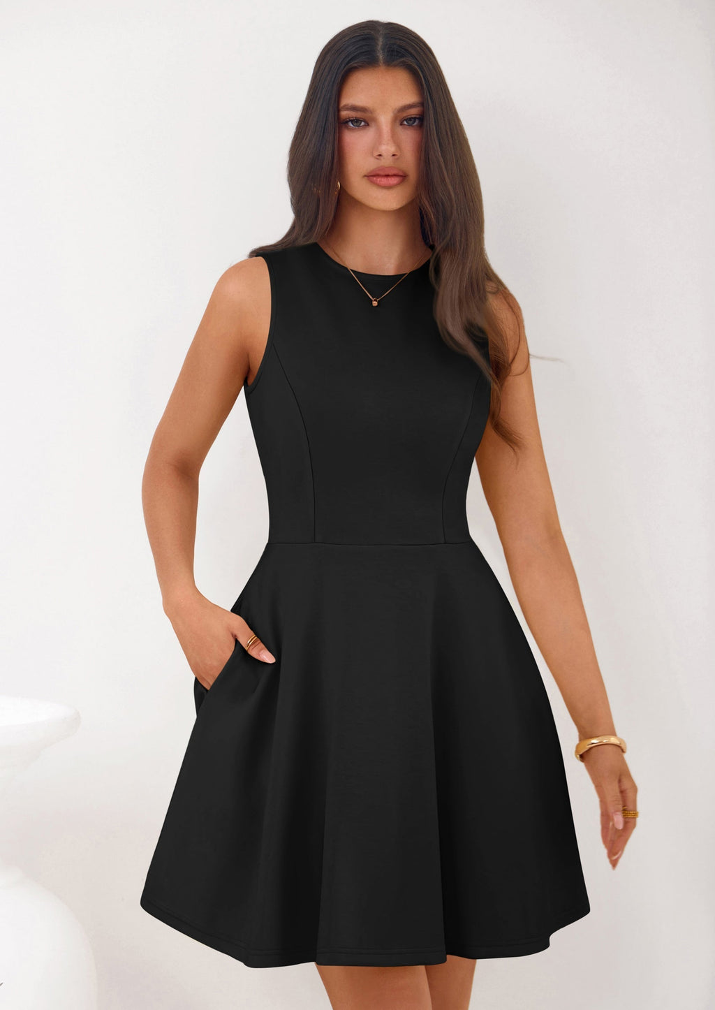 PRETTYGARDEN A Line Dresses for Women Elegant Classy Sleeveless Summer Short Tank Cocktail Party Spring Mini Dress