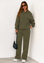 PRETTYGARDEN Women's 2 Piece Outfits Fall Sweatsuits Oversized Hoodies Wide Leg Sweatpants Tracksuits Lounge Matching Sets