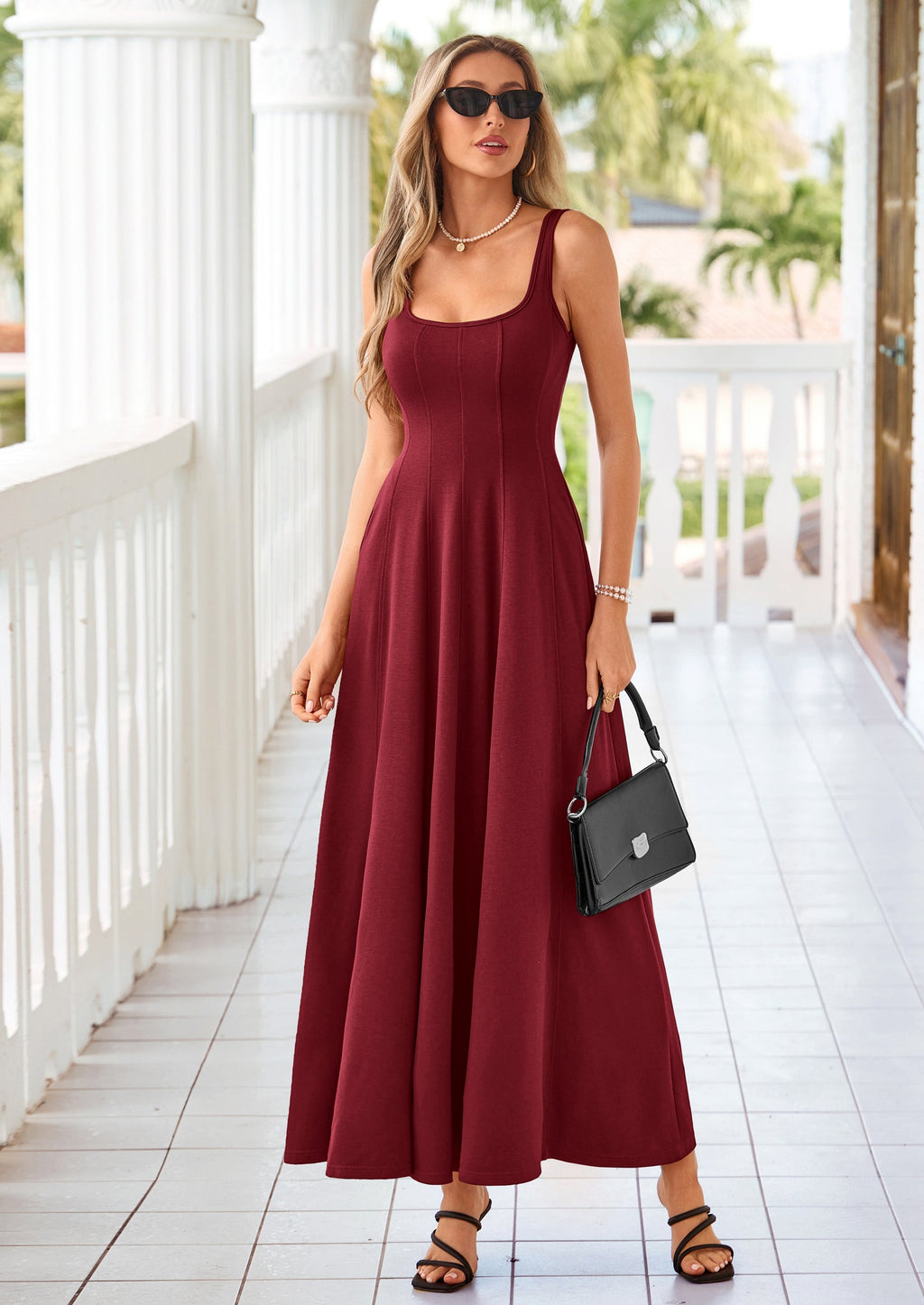 PRETTYGARDEN Cocktail Dresses for Women Formal Summer Sleeveless A Line Long Flowy Spring Wedding Guest Party Midi Dress