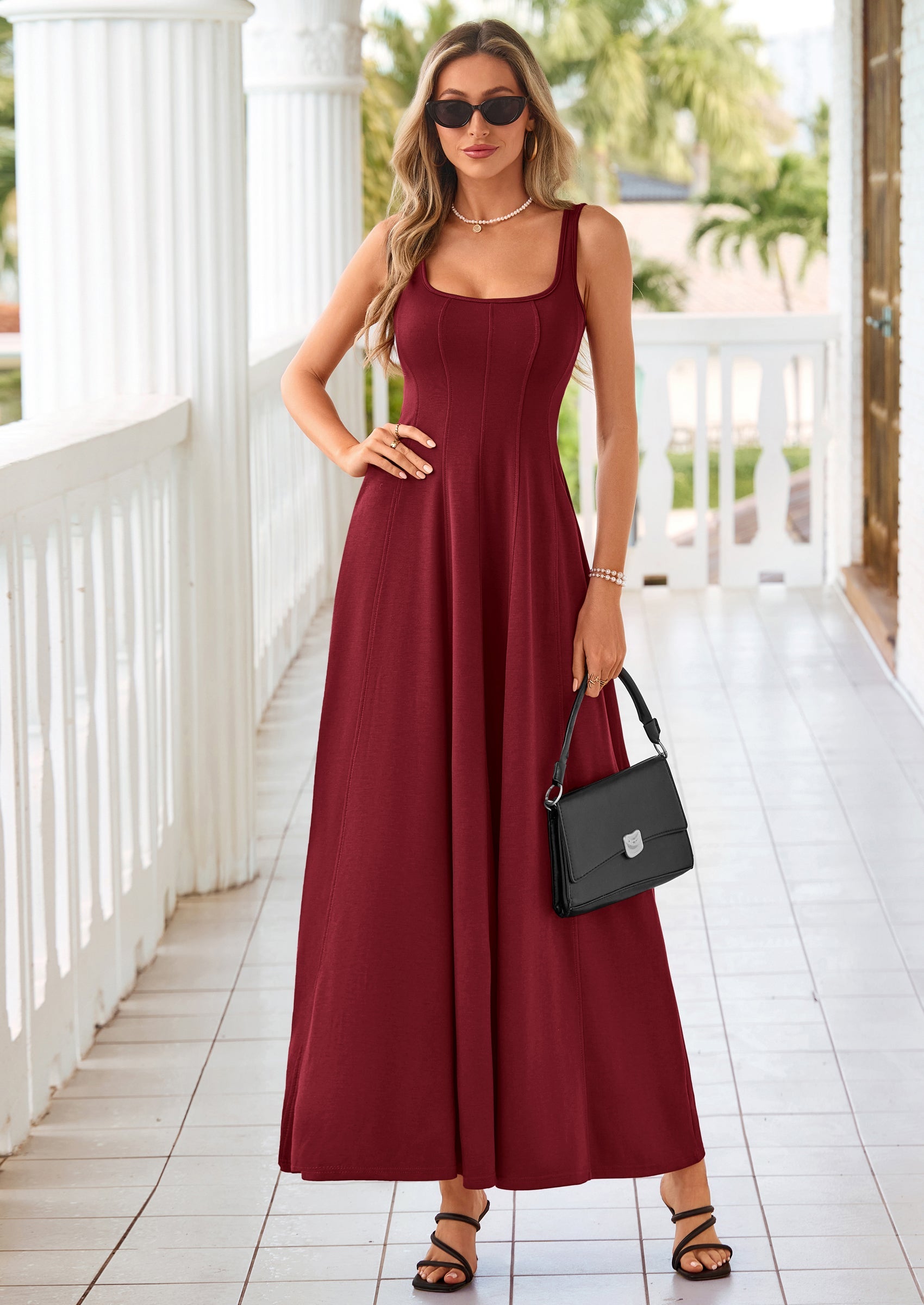 PRETTYGARDEN Cocktail Dresses for Women Formal Summer Sleeveless A Line Long Flowy Spring Wedding Guest Party Midi Dress