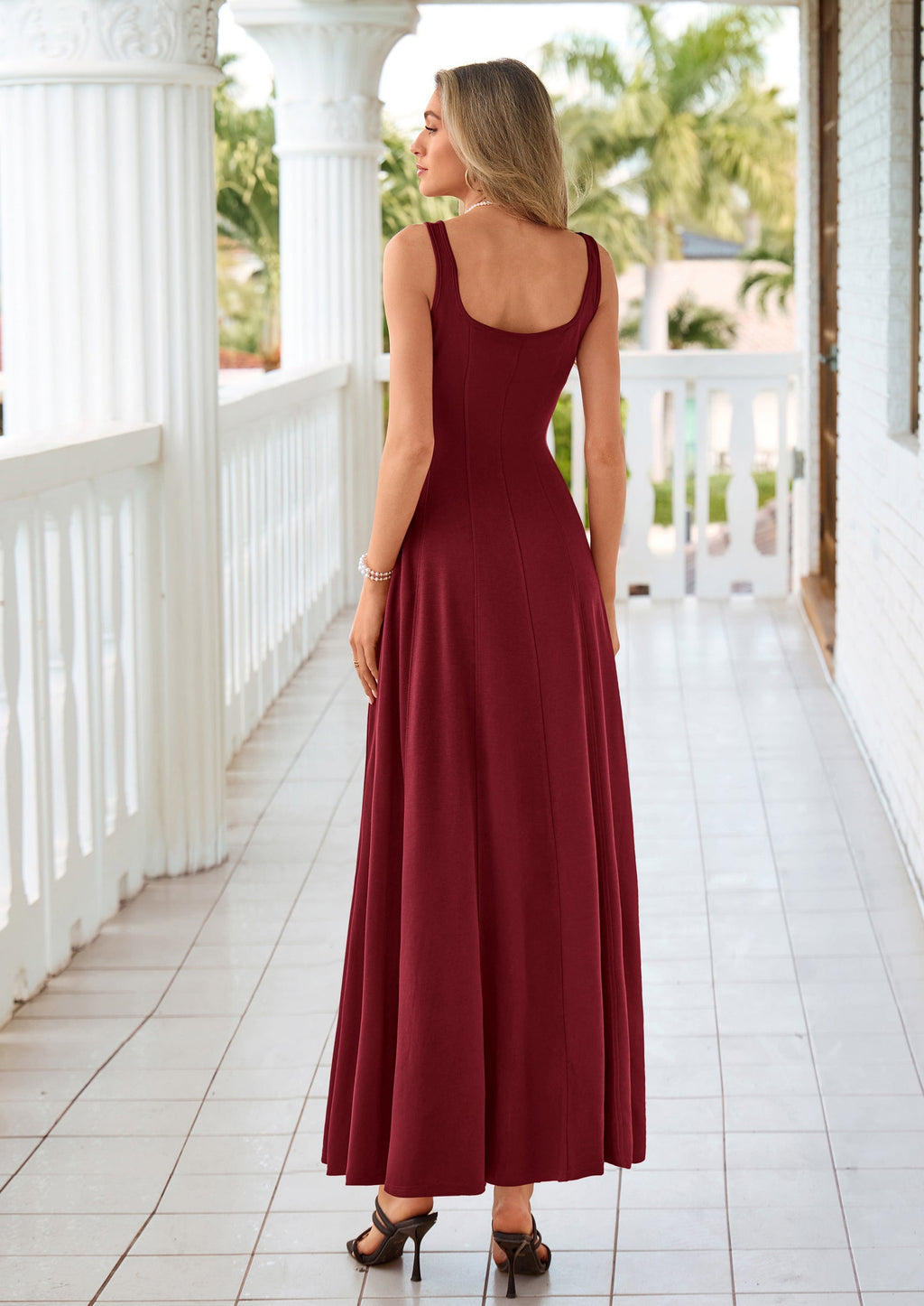 PRETTYGARDEN Cocktail Dresses for Women Formal Summer Sleeveless A Line Long Flowy Spring Wedding Guest Party Midi Dress