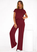 PRETTYGARDEN Womens 2 Piece Outfits Casual Cap Sleeve Lounge Set Summer Tracksuits Matching Sets Beach Fashion Travel Clothes