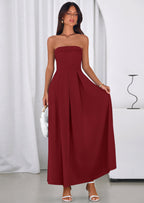 PRETTYGARDEN Cocktail Dresses for Women Summer Formal Elegant Tube Top Strapless Spring Wedding Guest Party Midi Dress