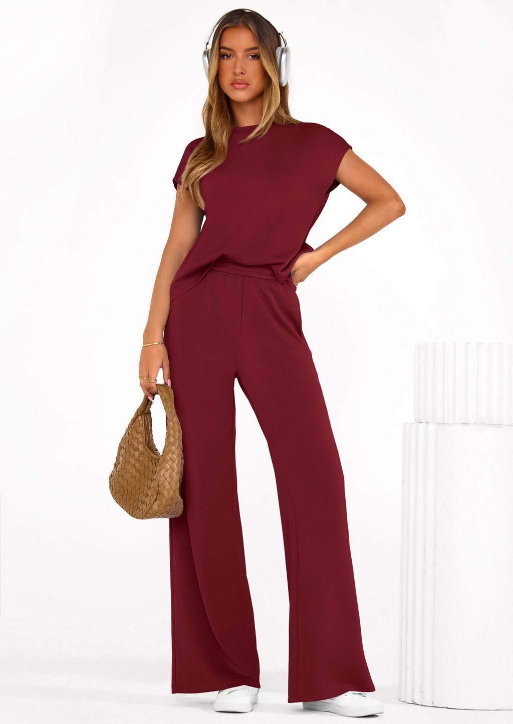 PRETTYGARDEN Womens 2 Piece Outfits Casual Cap Sleeve Lounge Set Summer Tracksuits Matching Sets Beach Fashion Travel Clothes