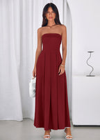 PRETTYGARDEN Cocktail Dresses for Women Summer Formal Elegant Tube Top Strapless Spring Wedding Guest Party Midi Dress