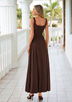 PRETTYGARDEN Cocktail Dresses for Women Formal Summer Sleeveless A Line Long Flowy Spring Wedding Guest Party Midi Dress