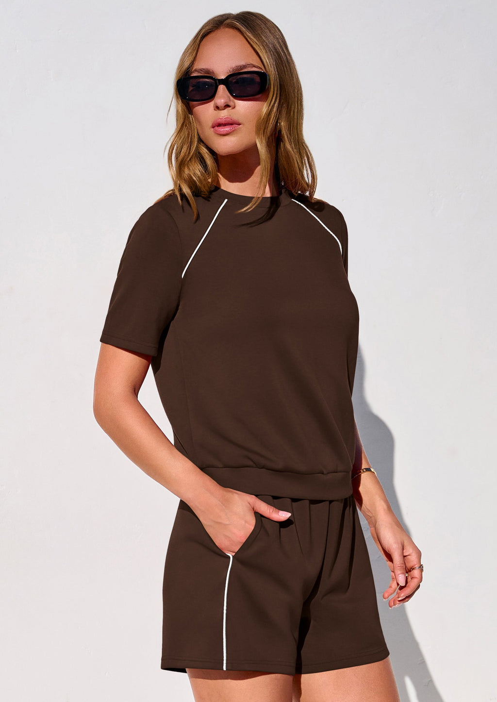PRETTYGARDEN Sweatsuits Women 2 Piece Outfit Summer Lounge Shorts Sets Matching Spring Travel Beach Vacation Clothes