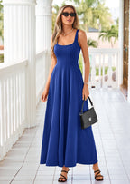 PRETTYGARDEN Cocktail Dresses for Women Formal Summer Sleeveless A Line Long Flowy Spring Wedding Guest Party Midi Dress