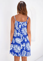 PRETTYGARDEN Women's Summer Dresses Casual Print Spaghetti Strap Sleeveless Sundress Beach Vacation Cover Ups
