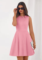 PRETTYGARDEN A Line Dresses for Women Elegant Classy Sleeveless Summer Short Tank Cocktail Party Spring Mini Dress