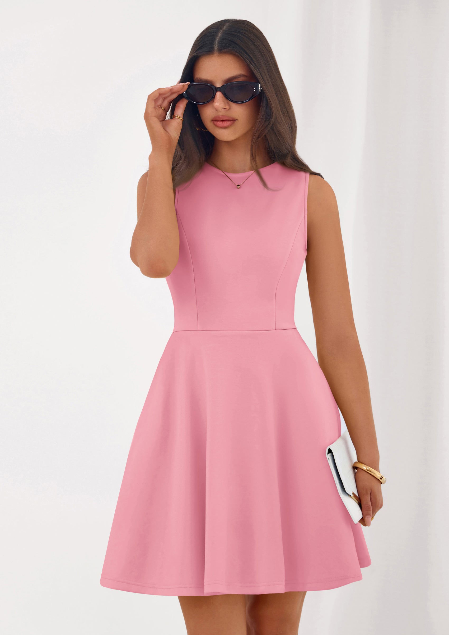 PRETTYGARDEN A Line Dresses for Women Elegant Classy Sleeveless Summer Short Tank Cocktail Party Spring Mini Dress