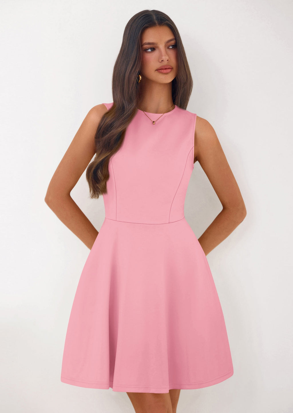 PRETTYGARDEN A Line Dresses for Women Elegant Classy Sleeveless Summer Short Tank Cocktail Party Spring Mini Dress