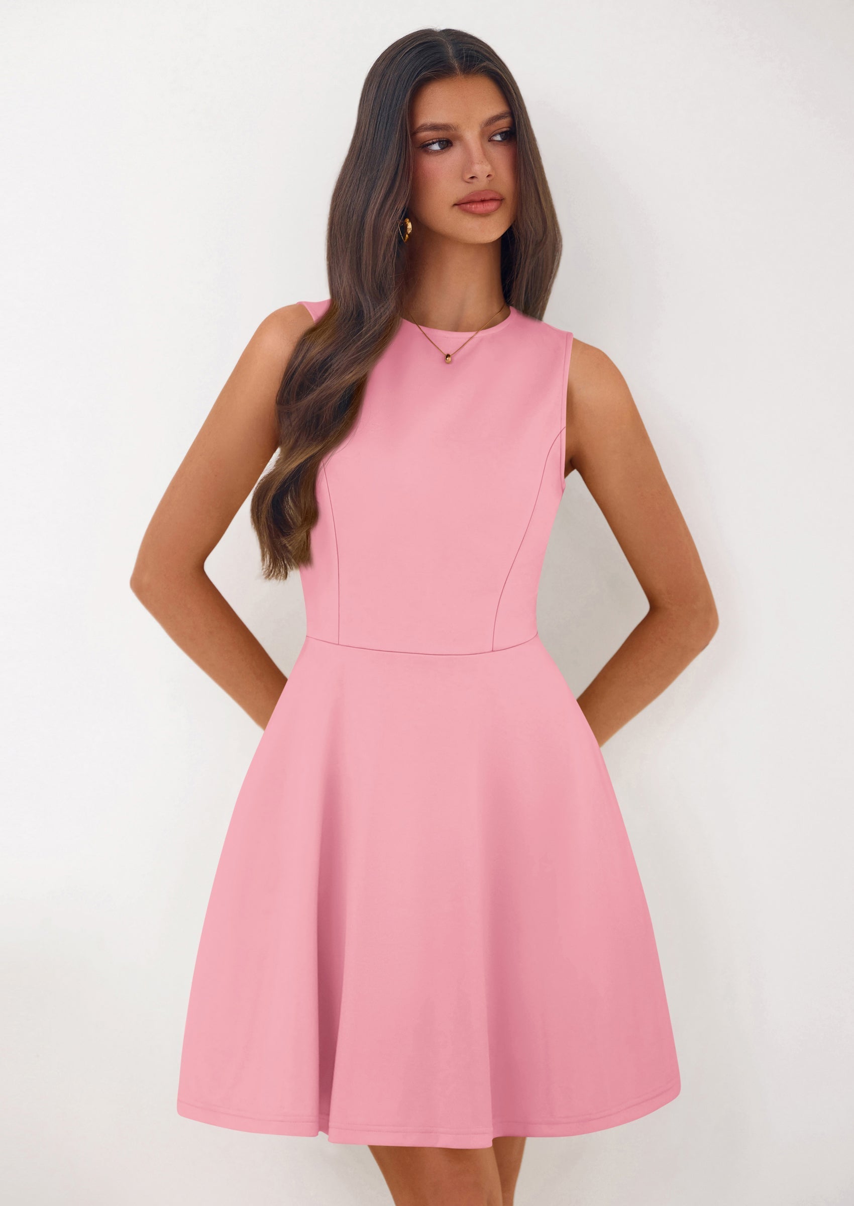 PRETTYGARDEN A Line Dresses for Women Elegant Classy Sleeveless Summer Short Tank Cocktail Party Spring Mini Dress