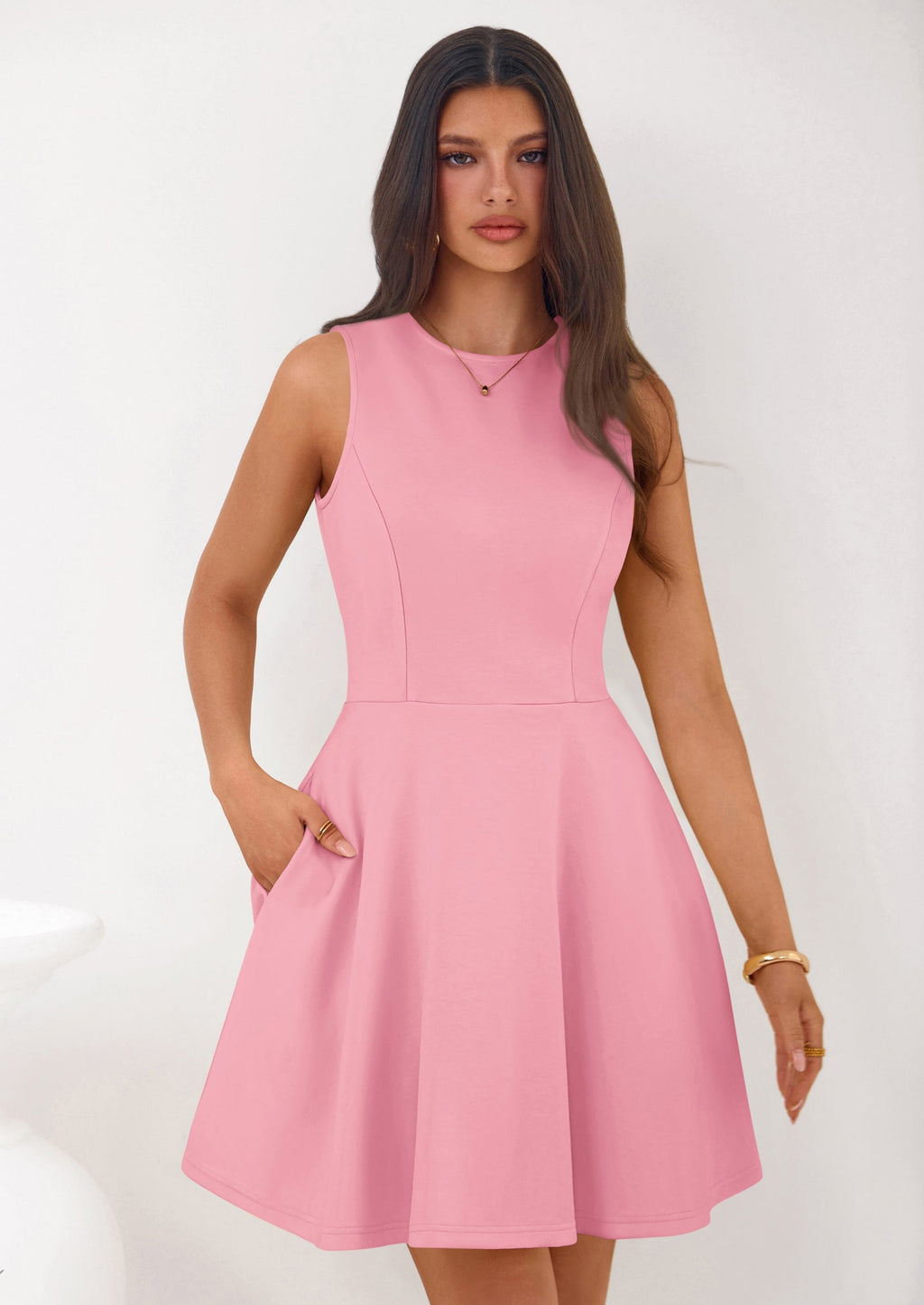 PRETTYGARDEN A Line Dresses for Women Elegant Classy Sleeveless Summer Short Tank Cocktail Party Spring Mini Dress