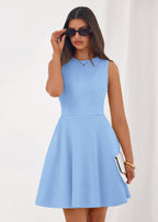 PRETTYGARDEN A Line Dresses for Women Elegant Classy Sleeveless Summer Short Tank Cocktail Party Spring Mini Dress