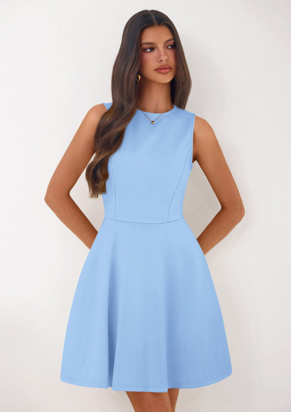 PRETTYGARDEN A Line Dresses for Women Elegant Classy Sleeveless Summer Short Tank Cocktail Party Spring Mini Dress