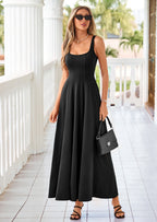 PRETTYGARDEN Cocktail Dresses for Women Formal Summer Sleeveless A Line Long Flowy Spring Wedding Guest Party Midi Dress