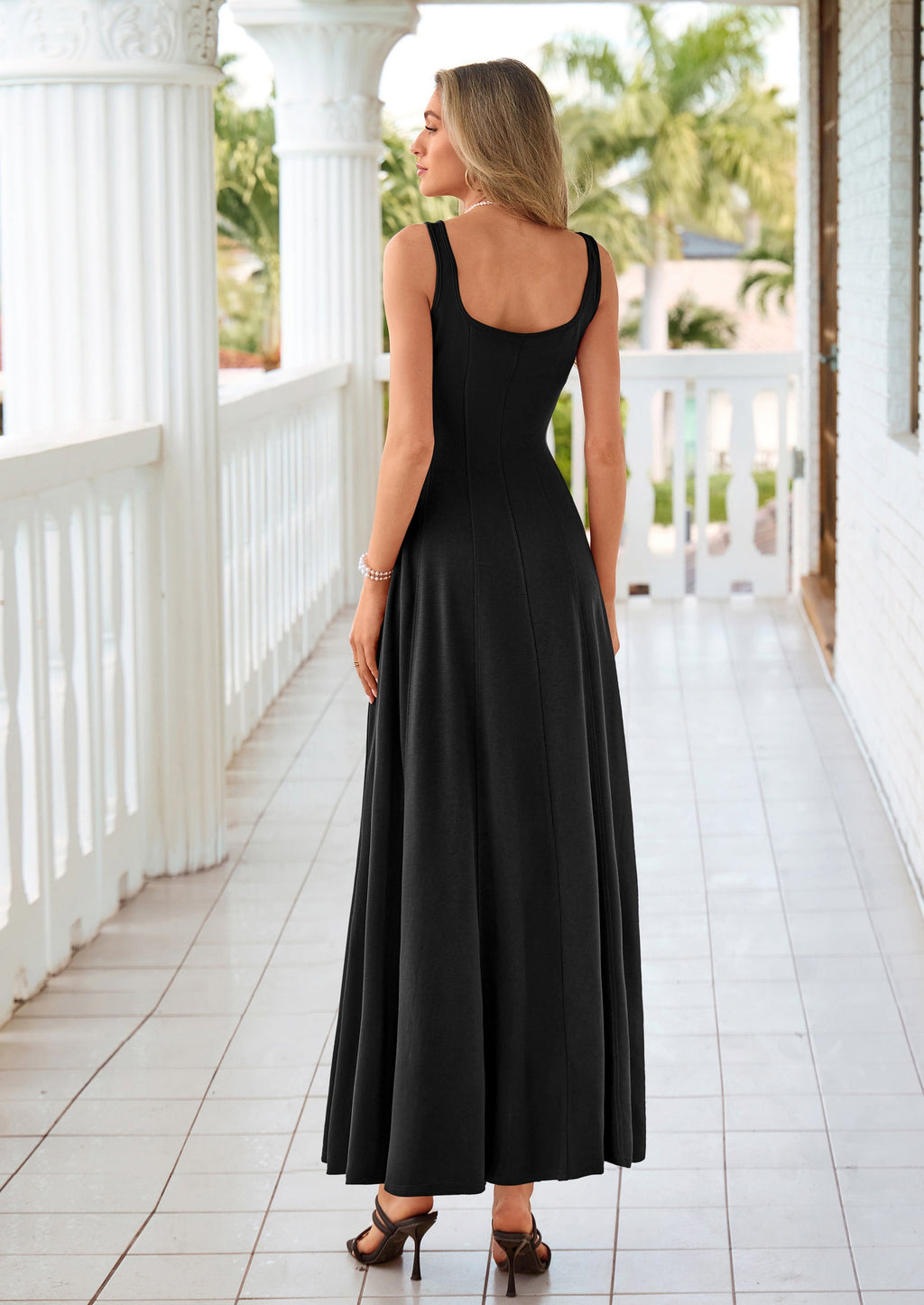 PRETTYGARDEN Cocktail Dresses for Women Formal Summer Sleeveless A Line Long Flowy Spring Wedding Guest Party Midi Dress