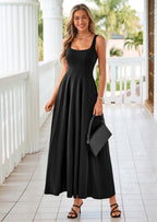 PRETTYGARDEN Cocktail Dresses for Women Formal Summer Sleeveless A Line Long Flowy Spring Wedding Guest Party Midi Dress