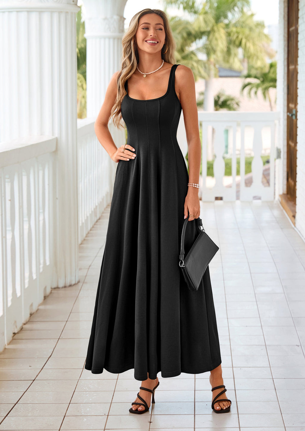 PRETTYGARDEN Cocktail Dresses for Women Formal Summer Sleeveless A Line Long Flowy Spring Wedding Guest Party Midi Dress