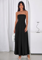 PRETTYGARDEN Cocktail Dresses for Women Summer Formal Elegant Tube Top Strapless Spring Wedding Guest Party Midi Dress