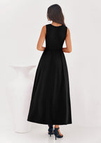PRETTYGARDEN Summer Maxi Dresses for Women Sleeveless A Line Flowy Long Casual Sundress Wedding Guest Fashion Clothing