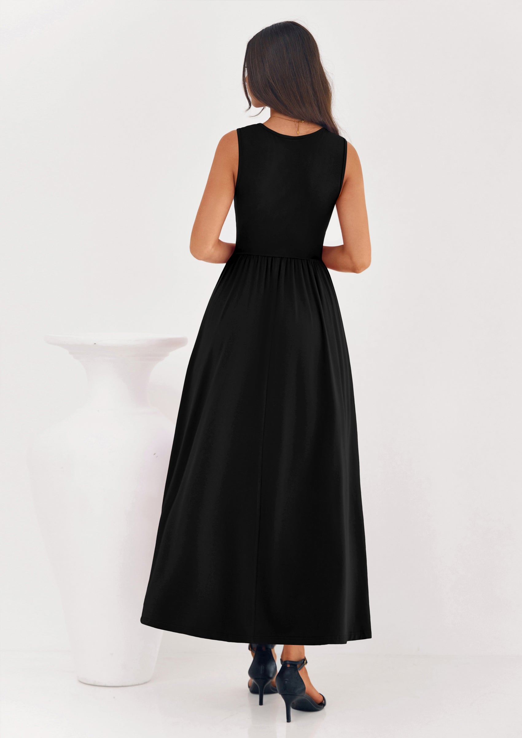 PRETTYGARDEN Summer Maxi Dresses for Women Sleeveless A Line Flowy Long Casual Sundress Wedding Guest Fashion Clothing