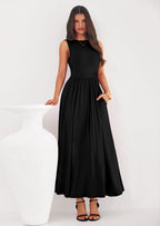 PRETTYGARDEN Summer Maxi Dresses for Women Sleeveless A Line Flowy Long Casual Sundress Wedding Guest Fashion Clothing