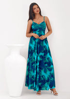 PRETTYGARDEN Women's Floral Maxi Dress Summer Outfits Spaghetti Strap Flowy Long Sundress Beach Vacation Boho Dresses