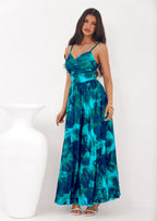 PRETTYGARDEN Women's Floral Maxi Dress Summer Outfits Spaghetti Strap Flowy Long Sundress Beach Vacation Boho Dresses