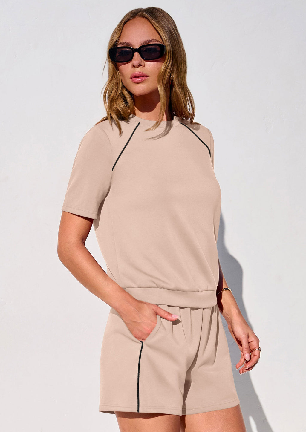 PRETTYGARDEN Sweatsuits Women 2 Piece Outfit Summer Lounge Shorts Sets Matching Spring Travel Beach Vacation Clothes