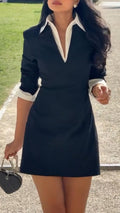 Ladies' Lapel Temperament Commuting Dress