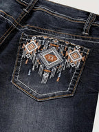 Women Wash Pocket Printed Casual Jeans
