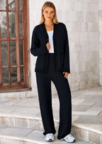 PRETTYGARDEN Lounge Sets for Women Fall Loungewear 2 Piece Outfits Cardigan Sweaters Track Suit Matching Winter Clothing