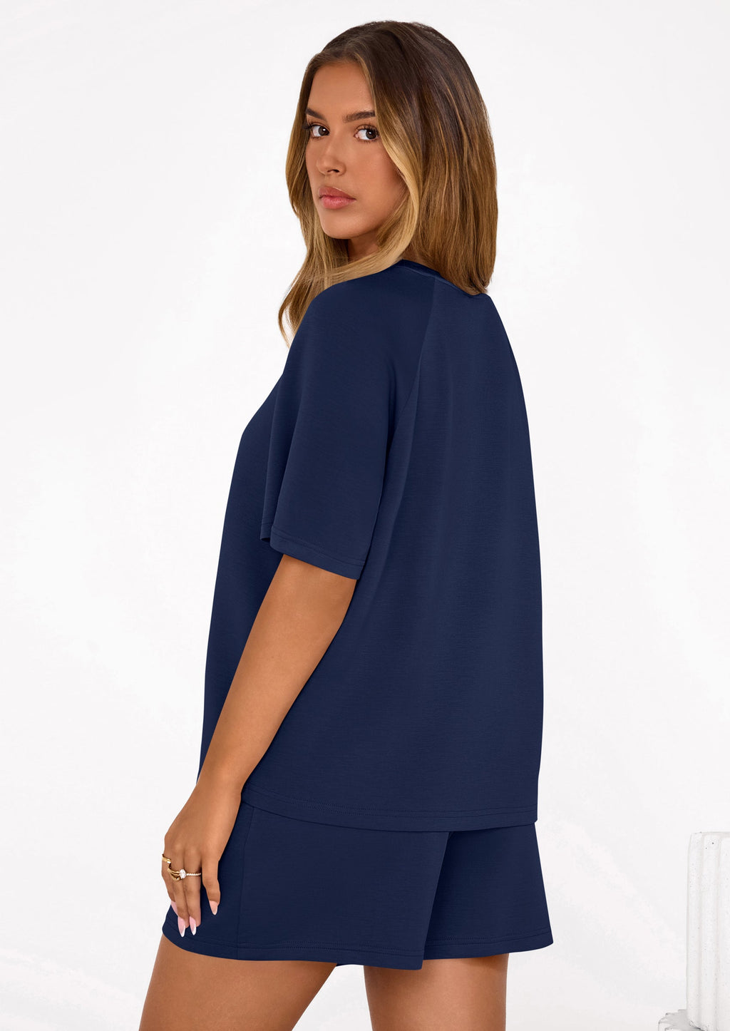 PRETTYGARDEN Women's 2 Piece Lounge Sets Short Sleeve Shirts Casual Tops Shorts Matching Clothing Summer Airport Outfits
